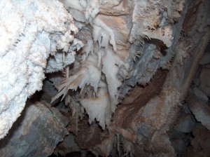 Great fishtail formations in Wind Gat Cave by Louis Trichardt