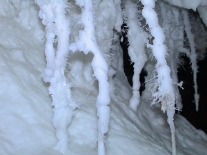 Calcite "icicles" in the Knocking Shop Cave